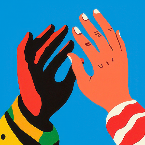 Image of two hands high-fiving in an act of success