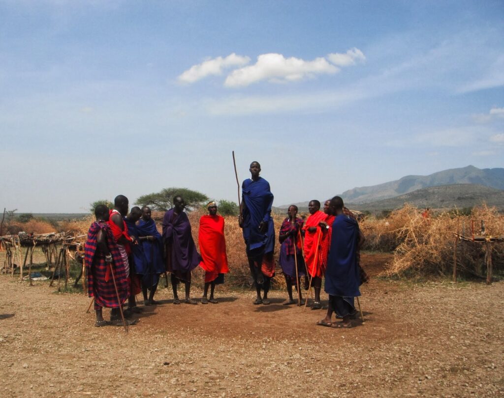 tanzania maasai men jumping dance