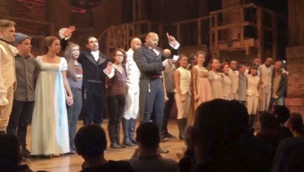 Cast of Hamilton on Broadway Speech Mike Pence