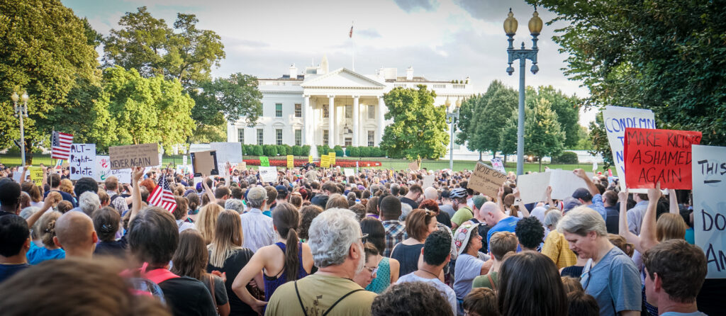 Charlottesville Candlelight Vigil at the White House, Washington, DC USA